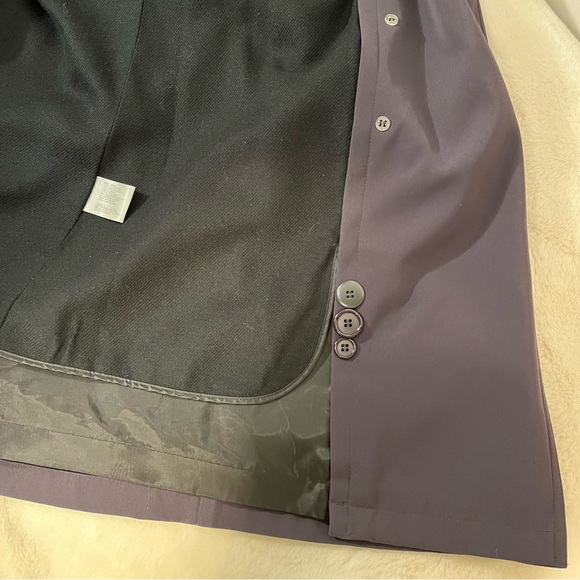 Jacqueline Ferrar Charcoal Double-Breasted Trench Coat Size Small - Picture 10 of 12